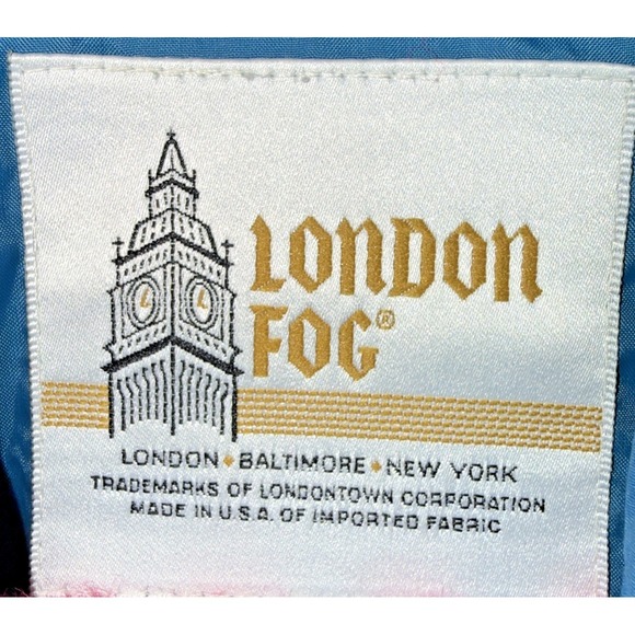 Vintage LONDON FOG Trench Coat Turquoise Blue Women's 16 Reg Belted USA - Picture 5 of 16